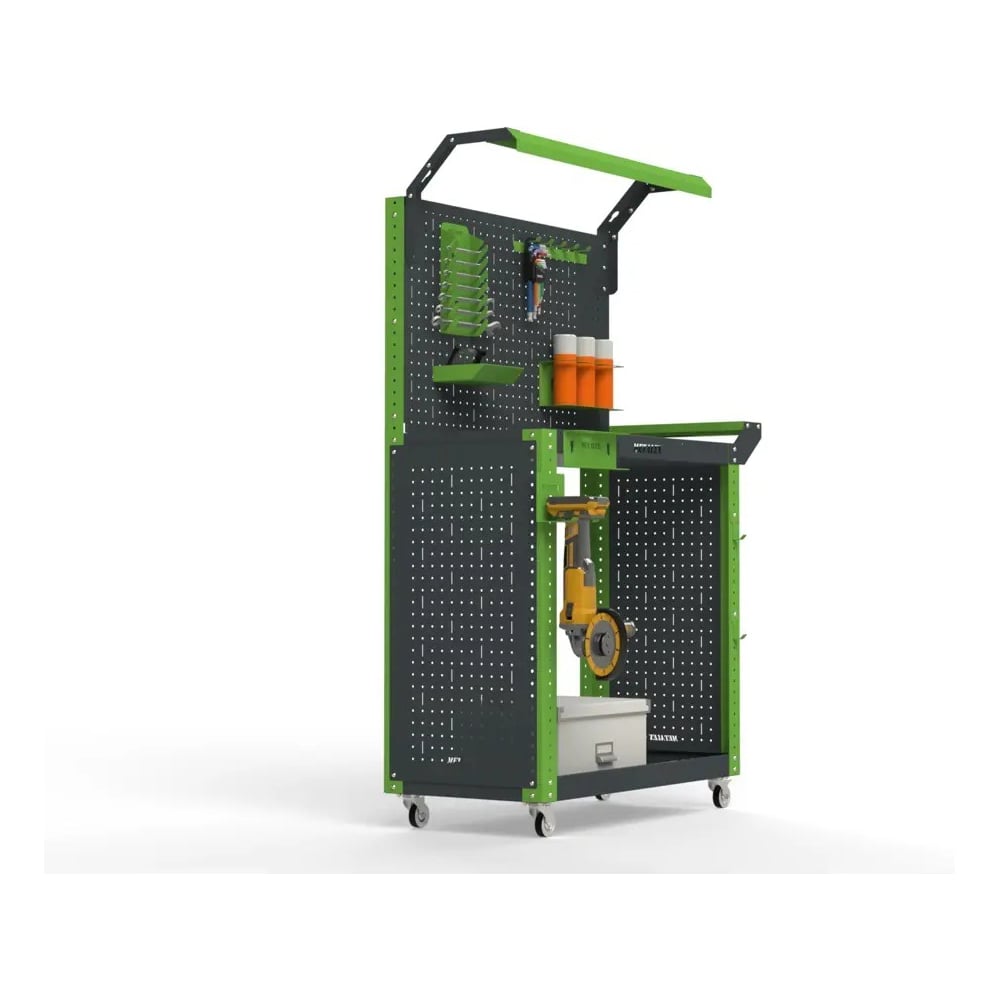 Изображение товара Тележка инструментальная Металекс тип 6 700х450х800 мм 2 полки серо-зеленая