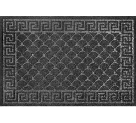 Изображение товара Коврик придверный ЛЮБАША 60x90см, серый, грязезащитный, 430гр/м2, фактурный рисунок ЧЕШУЙКИ, 701061