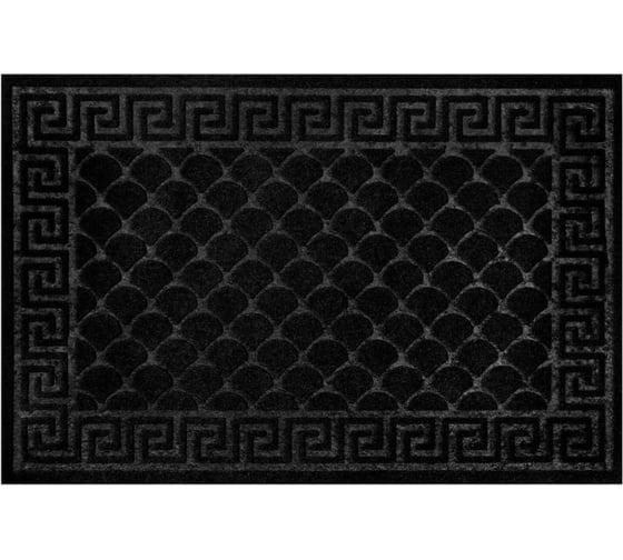 Изображение товара Коврик придверный ЛЮБАША 60x90см, черный, грязезащитный, 430гр/м2, фактурный рисунок ЧЕШУЙКИ, 701060