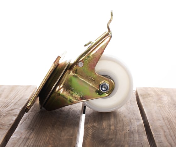 Изображение товара Большегрузная поворотная колесная опора с площадкой с тормозом KAMA K-4102-RPR-125-F18