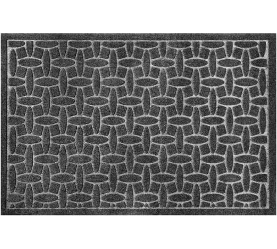 Изображение товара Коврик придверный ЛЮБАША 60x90см, серый, грязезащитный, 430гр/м2, фактурный рисунок АЛМАЗ, 701055