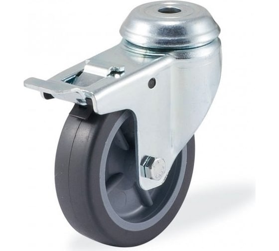 Изображение товара Поворотная колесная опора под болт с тормозом KAMA 1700-MTB-050-F18