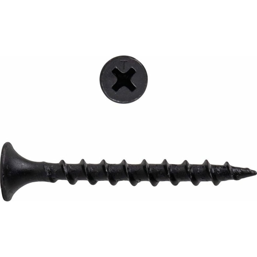 Изображение товара Квадра Саморез по металлу черный 3.5 x 51, yп. 15 шт., PH2, частая резьба, для гкл КВАДРА 350512015912