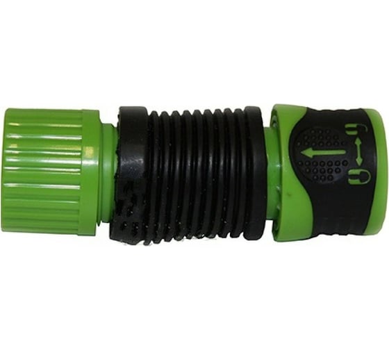 Изображение товара Коннектор гибкий двухкомпонентный, аквастоп, с замком для шланга 1/2"-5/8" Green Helper HC3007