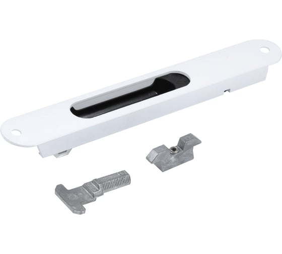 Изображение товара Защелка балконная для ал.профиля БУЛАТ ЗЩБ-02Б.9016 белый, под саморезы, С640,(АЗБ-02Б) 17651