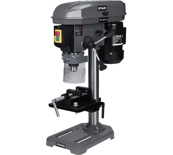 Изображение товара Станок сверлильный 400Вт, патрон ЗВП 1.5-13мм, Stavr SDP 400-13, 580-2650об/мин, 5 скоростей, ход 50мм, стол 160x160мм, кабель 2м (набор осн) Ставр 9040600246