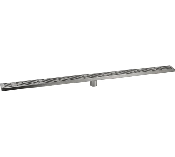 Изображение товара Трап САНАКС 1200х68 мм, нержавеющая сталь, линейный, вертикальный, крышка решётка узор с гидрозатвором 40452