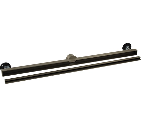 Изображение товара Трап САНАКС 800х32 мм, нержавеющая сталь, линейный, вертикальный, щелевой, с сухим затвором, двухсторонняя решетка , цвет МАТОВОЕ ЗОЛОТО. 40064