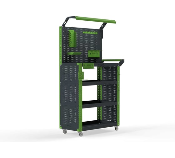 Изображение товара Тележка инструментальная ООО Металекс Metalex тип 6, 700х400х950, 4 полки, серо-зеленый, 118873