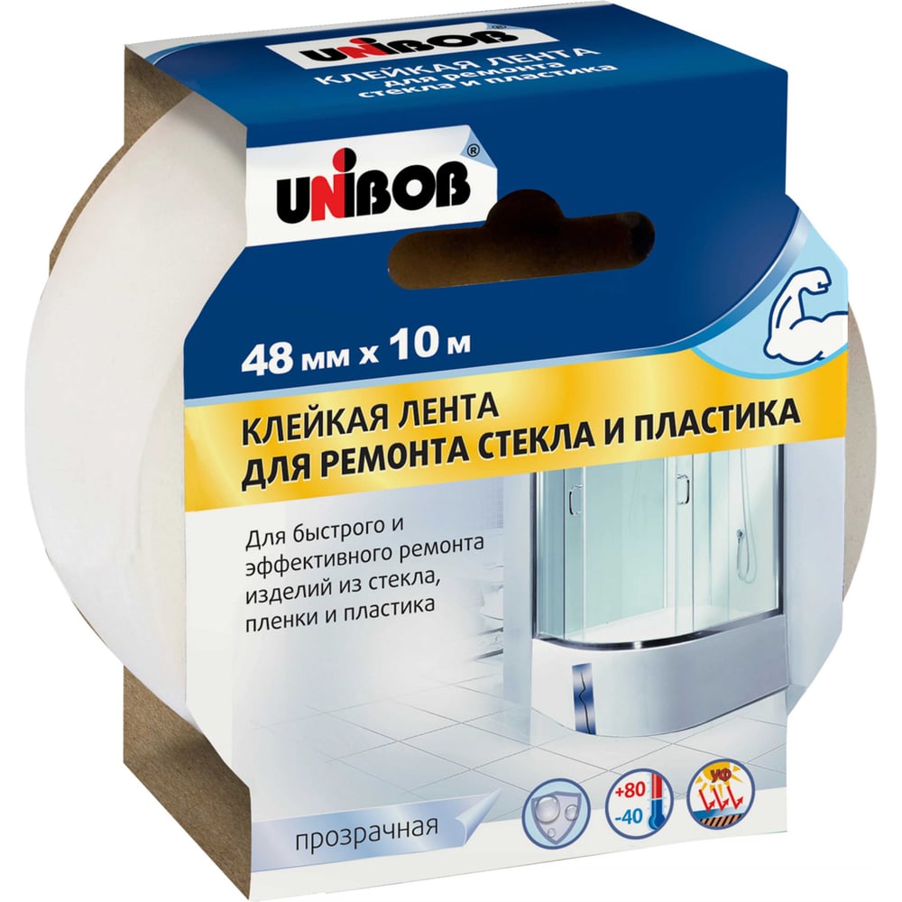Изображение товара Невидимая клейкая лента Unibob для сращивания стекла и пластика 48ммх10м