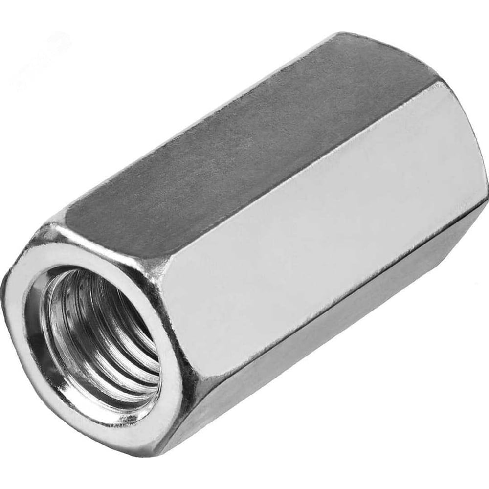 Изображение товара Гайка соединительная КВАДРА DIN6334 М10x30мм цинк 10 шт