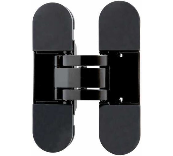 Изображение товара Петля дверная скрытая Аллюр АРТ, 110х30, 3D, матовый черный, RAL 9005, 2шт 17273