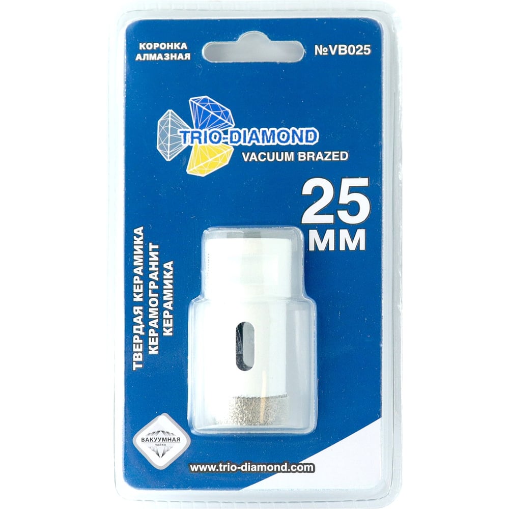 Изображение товара Коронка алмазная по керамограниту TRIO-DIAMOND 25 мм М14 для УШМ