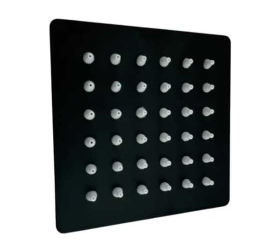 Изображение товара Тропическая лейка для душа GRIALE потолочная квадрат 10 см матовый черный, с шарниром для изменения угла наклона GR8001H-10
