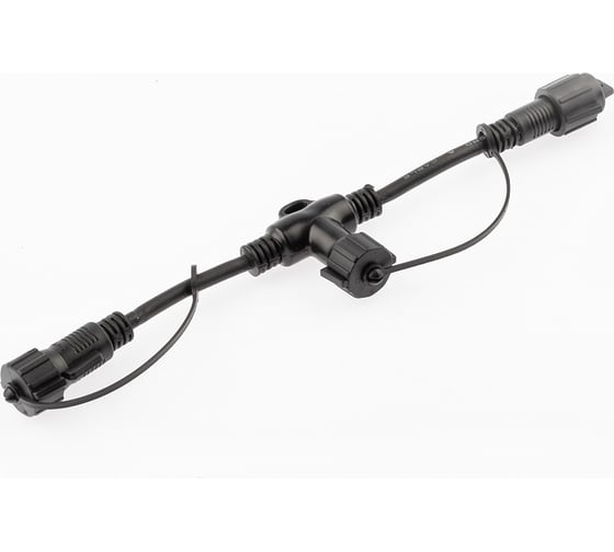 Изображение товара Т-образный коннектор для гирлянд ЭРА ERAPSC IP65, черный, каучук, 220В Б0051884