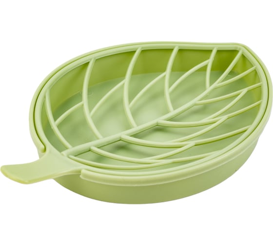 Изображение товара Мыльница SANTRADE Лист с поддоном, зеленый 0585