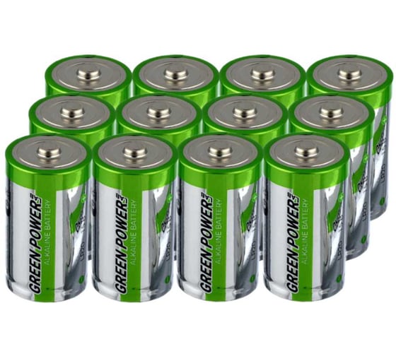 Изображение товара Батарейка POWERLAB GREEN LR20 D Shrink 2 Alkaline 1.5V 12шт. 00-00034159
