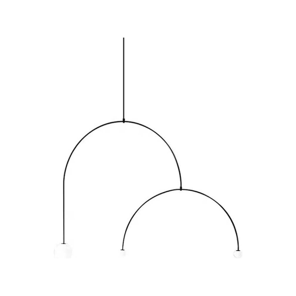 Изображение товара Подвесной светильник iLAMP NORTH 8628P/3 BK-WH стиль лофт с G9 и стеклянными плафонами