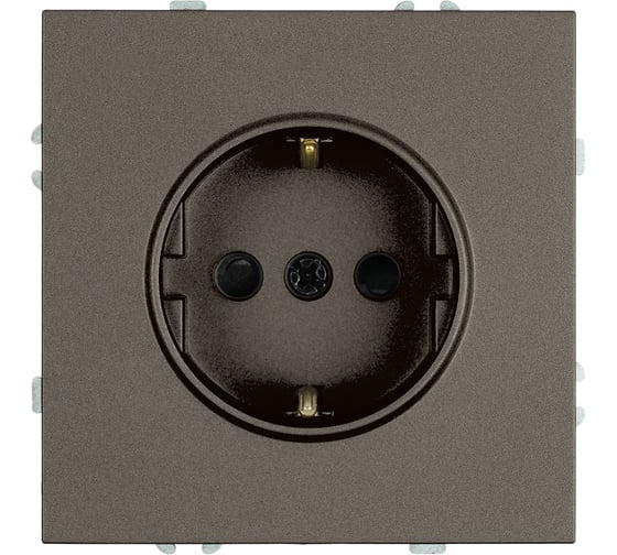 Изображение товара Розетка STEKKER 1-местная с защитной шторкой с/з, механизм, 250В, 16А, серия Эмили, RST16-5110-09, антрацит, soft touch, 49932