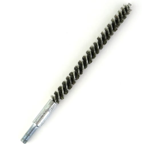 Изображение товара Щетка ерш трубный EuroBrush Д8, ворс гофр сталь 0,10, посадка М6 резьба (14-203) кордщетка ершик, очистка технологических отверстий, котлов, чистка теплообменников прочистка дымоходов, труб EB-T815208
