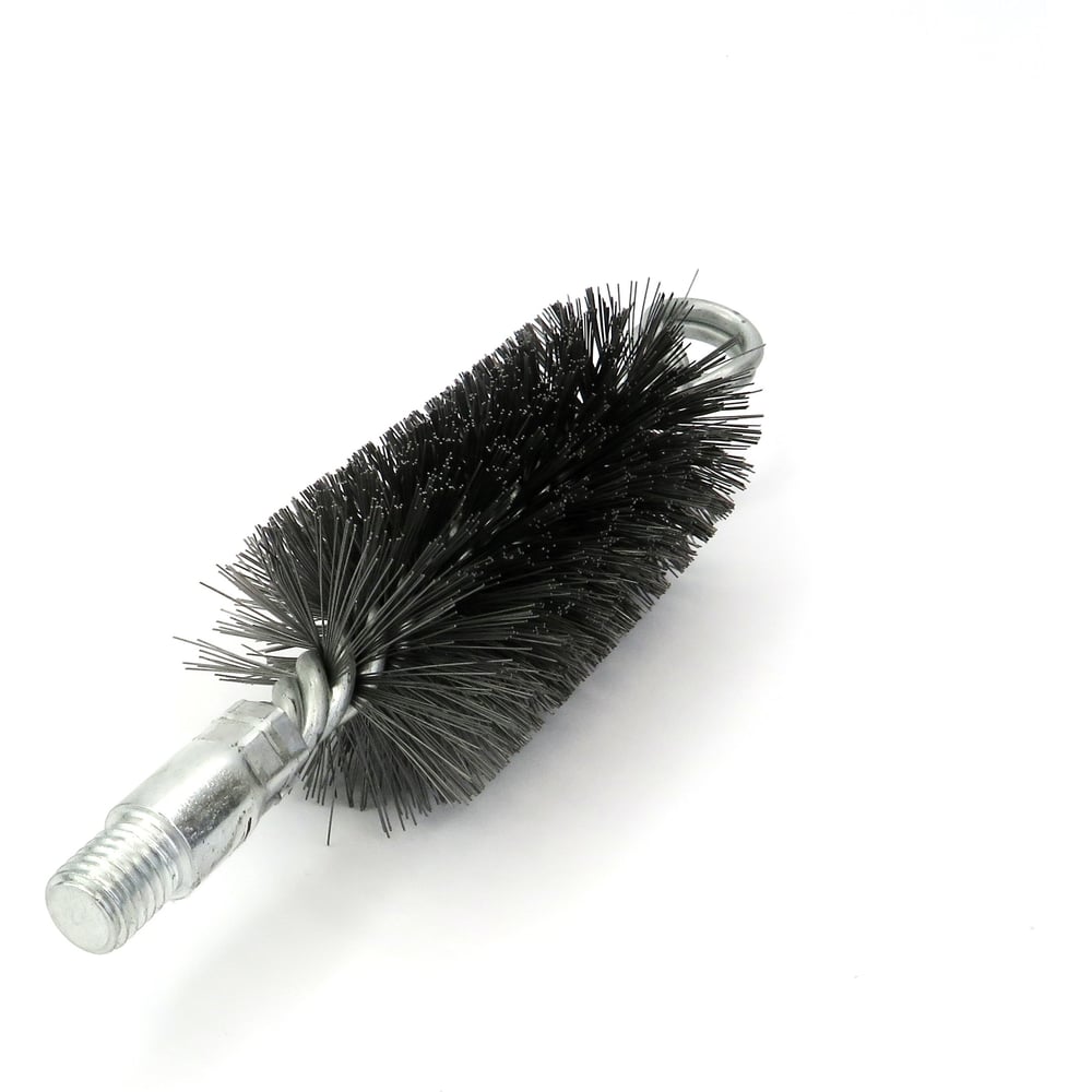 Щетка ерш трубный EuroBrush Д48 двойная спираль с кольцом, ворс сталь 0,30, посадка М12 резьба (14-348) кордщетка ершик, очистка технологических отверстий, котлов, чистка теплообменников прочистка дымоходов, труб EB-TD48ST