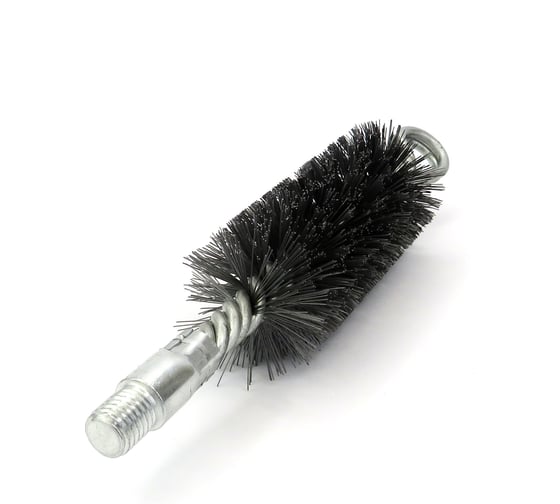 Изображение товара Щетка ерш трубный EuroBrush Д40 с кольцом, ворс сталь 0,30, посадка М12 резьба (14-340) кордщетка ершик, очистка технологических отверстий, котлов, чистка теплообменников прочистка дымоходов, труб EB-TD40ST