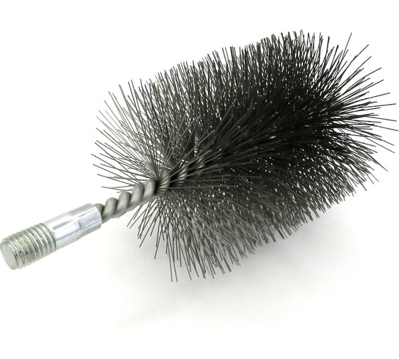 Изображение товара Щетка ерш трубный EuroBrush Д75, ворс сталь 0,40, посадка М12 резьба (14-575) кордщетка ершик, очистка технологических отверстий, котлов, чистка теплообменников прочистка дымоходов, труб EB-T75ST