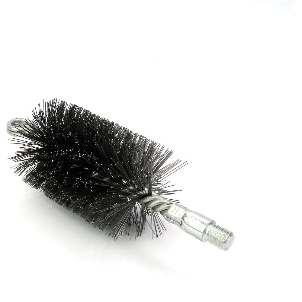 Щетка ерш трубный EuroBrush Д65 двойная спираль с кольцом, ворс сталь 0,40, посадка М12 резьба (14-365) кордщетка ершик, очистка технологических отверстий, котлов, чистка теплообменников прочистка дымоходов, труб EB-TD65ST