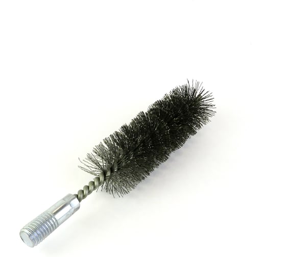 Изображение товара Щетка ерш трубный EuroBrush Д33, ворс гофр сталь 0,30, посадка М12 резьба (14-533) кордщетка ершик, очистка технологических отверстий, котлов, чистка теплообменников прочистка дымоходов, труб EB-T33ST