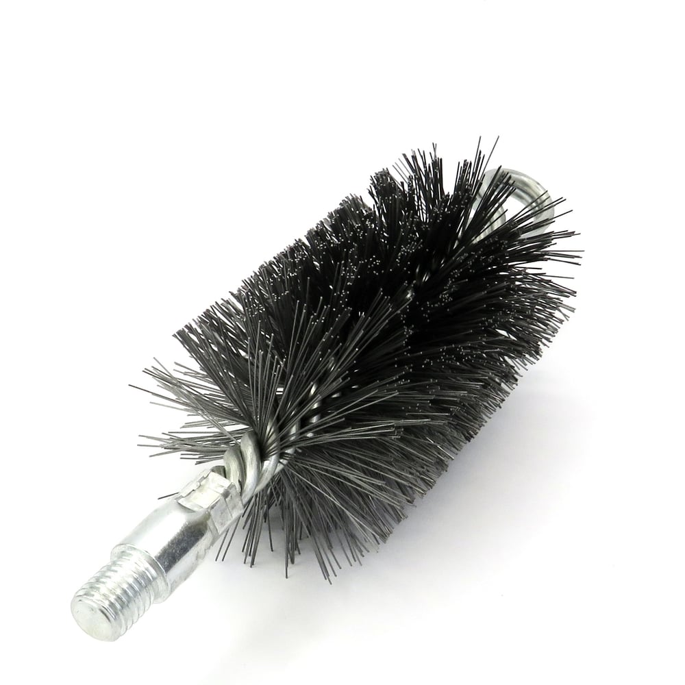 Щетка ерш трубный EuroBrush Д60 двойная спираль с кольцом, ворс сталь 0,40, посадка М12 резьба (14-360) кордщетка ершик, очистка технологических отверстий, котлов, чистка теплообменников прочистка дымоходов, труб EB-TD60ST