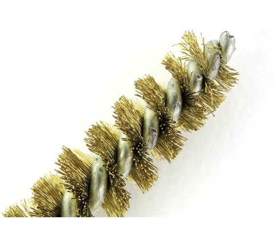 Изображение товара Щетка ерш трубный EuroBrush Д12, ворс гофр латунь 0,15, посадка М6 резьба (14-247) кордщетка ершик, очистка технологических отверстий, котлов, чистка теплообменников прочистка дымоходов, труб EB-T815512