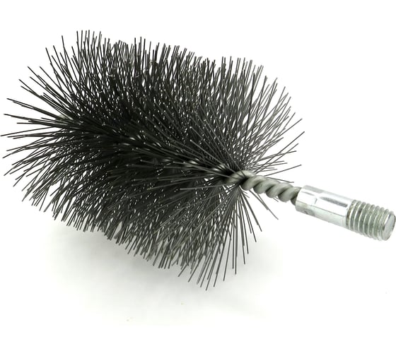Изображение товара Щетка ерш трубный EuroBrush Д95, ворс сталь 0,50, посадка М12 резьба (14-595) кордщетка ершик, очистка технологических отверстий, котлов, чистка теплообменников прочистка дымоходов, труб EB-T95ST