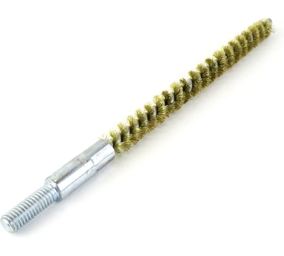 Изображение товара Щетка ерш трубный EuroBrush Д8, ворс гофр латунь 0,15, посадка М6 резьба (14-243) кордщетка ершик, очистка технологических отверстий, котлов, чистка теплообменников прочистка дымоходов, труб EB-T815508