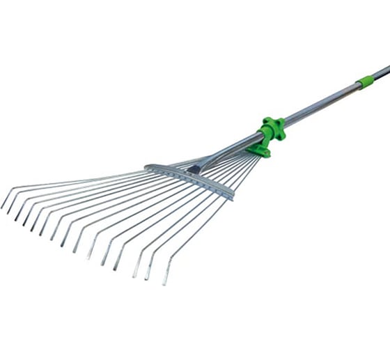Изображение товара Веерные регулируемые алюминиевые грабли DON GAZON 15 плоских зуба, 110-168 см 220502