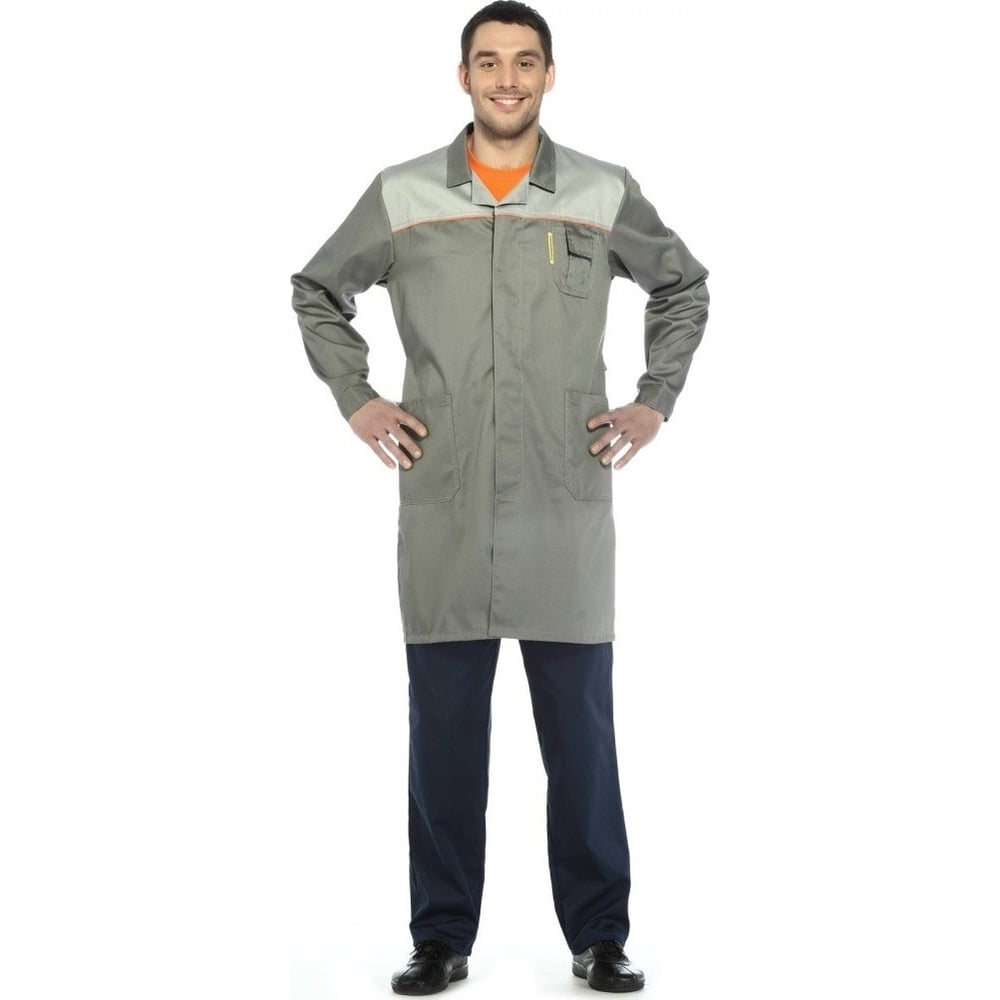 Изображение товара Халат СОЮЗСПЕЦОДЕЖДА Профессионал темно-серый/светло-серый р 64-66 рост 182-188