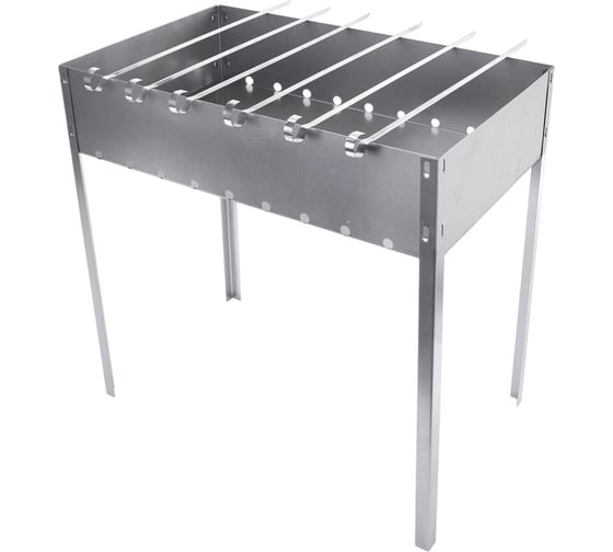 Изображение товара Мангал сборный ОФИСМАГ размер 500x300x500 мм, + 6 шампуров, в коробке 701728