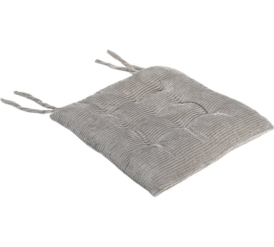 Изображение товара Подушка сидушка на стул PRIMILA CLASSIC вельвет 38x38см, полиэстер, серая, 700504