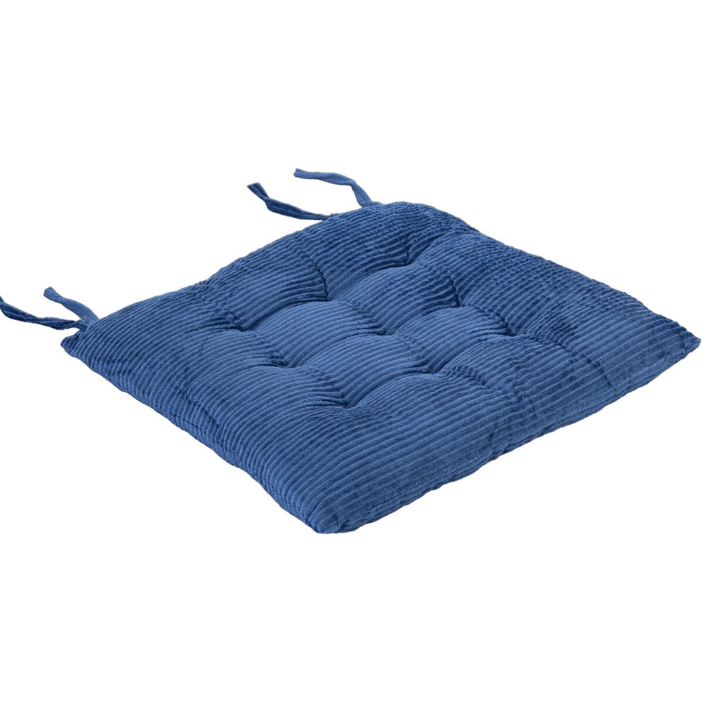 Изображение товара Подушка сидушка на стул ОФИСМАГ PRIMILA CLASSIC вельвет 38х38 см синяя