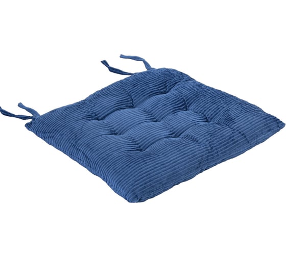 Изображение товара Подушка сидушка на стул PRIMILA CLASSIC вельвет 38x38см, полиэстер, синяя 700505