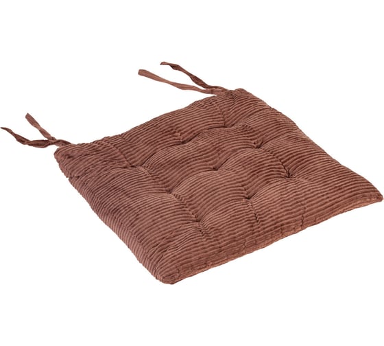 Изображение товара Подушка сидушка на стул PRIMILA CLASSIC, вельвет 38x38см, полиэстер, коричневая 700506
