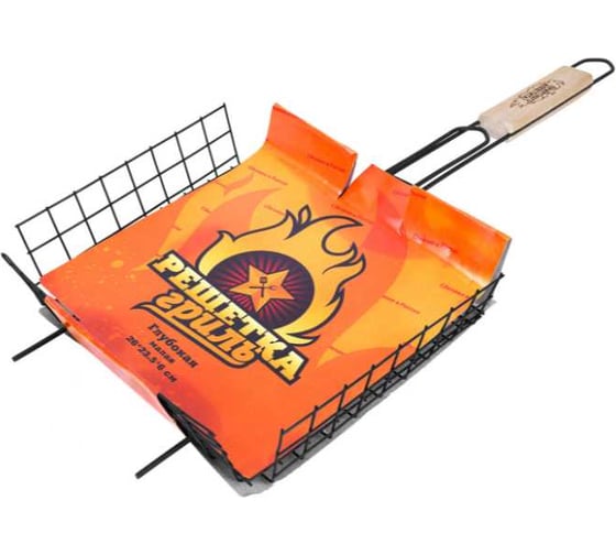 Изображение товара Решетка-гриль ОФИСМАГ глубокая универсальная, размер 260x235мм, глубина 60мм, оксидированное покрытие 701744