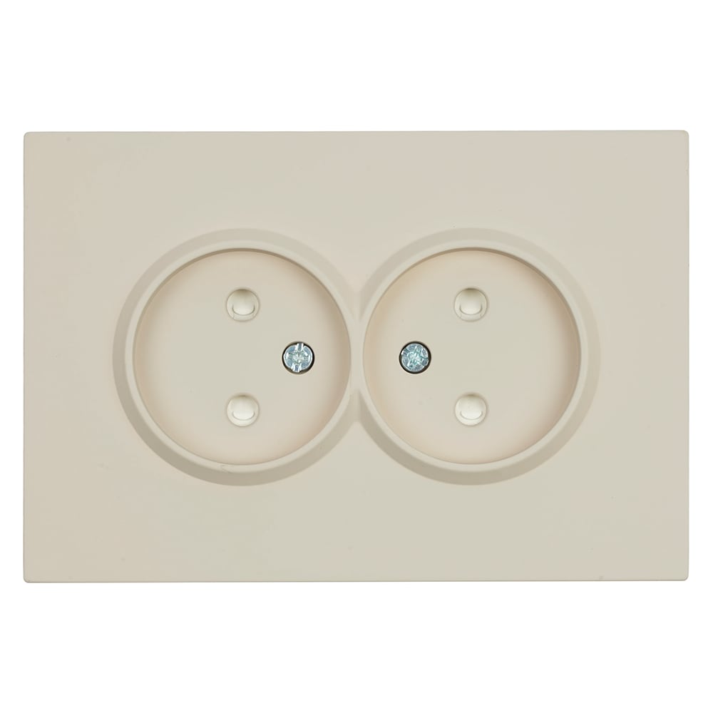 Изображение товара Розетка 2-местная с защитной шторкой серии Эмили, 250В 16А, кашемир, Soft Touch, встраиваемая