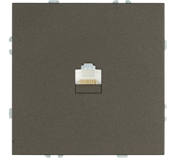 Изображение товара Розетка STEKKER компьютерная 1-местная RJ-45, механизм, серия Эмили, RST00-5117-09, антрацит, soft touch, 49925