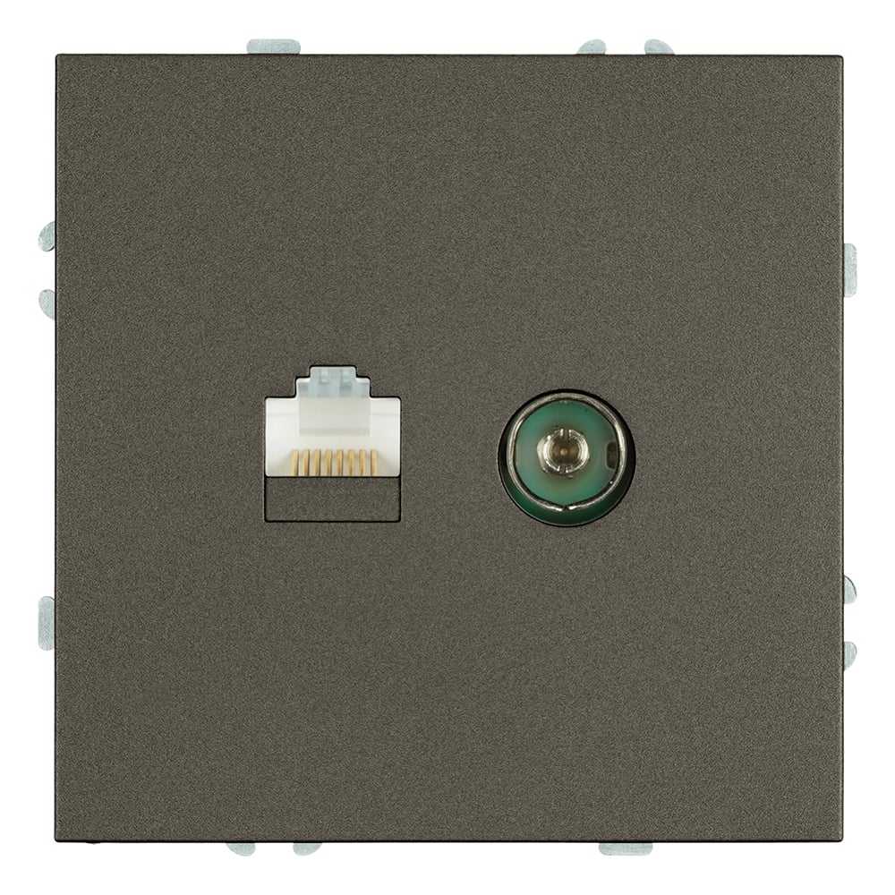 Изображение товара Розетка STEKKER TV + RJ-45 механизма Эмили RST00-5106-09 антрацит