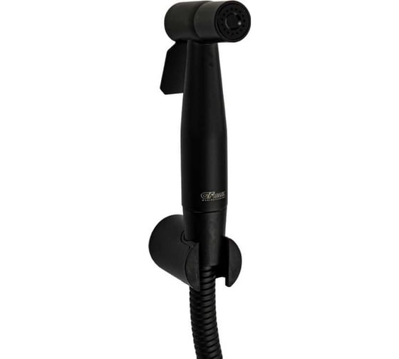 Изображение товара Набор для биде GFmark гигиеническая лейка, шланг, кронштейн, из нержавеющей стали, в блистере, цвет черный 20613