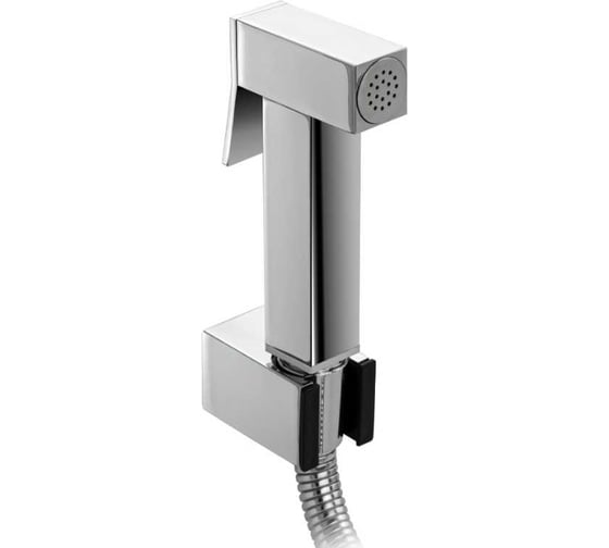 Изображение товара Набор для биде GFmark квадратная, гигиеническая лейка, шланг, кронштейн, из нержавеющей стали, в блистере, цвет хром 20615