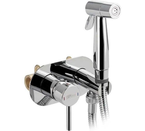 Изображение товара Смеситель GFmark с гигиеническим душем, встраеваемый, латунный корпус, цвет хром 2062