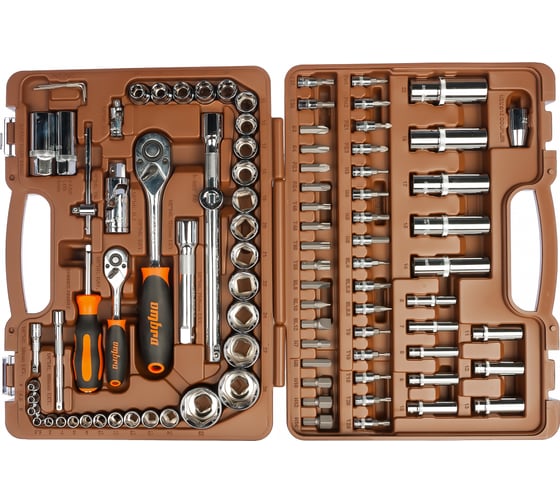 Изображение товара Универсальный набор инструмента Ombra OMT94S торцевые головки и аксессуары к ним, 94 предмета 55016 055016