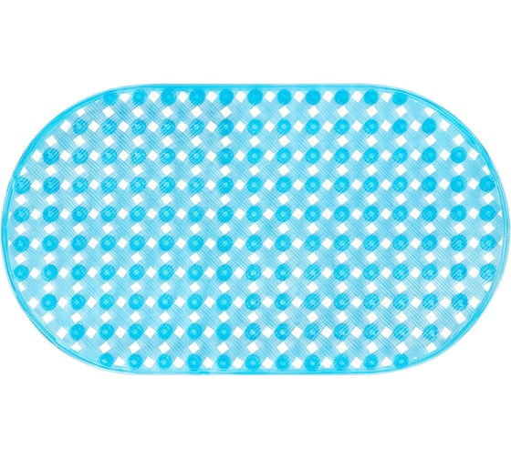 Изображение товара Коврик для ванной противоскользящий PRIMILA 69x39см Ротанг овальный, голубой, ПВХ, 700384