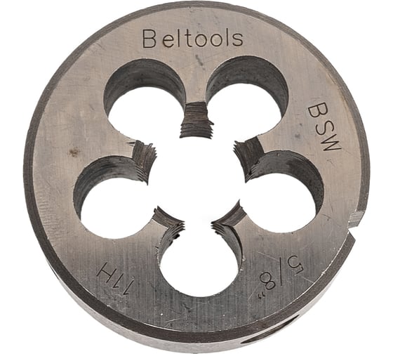 Изображение товара Плашка дюймовая 5/8" 11 ниток BSW D=45мм резьба Уитворта Beltools ri.126.132